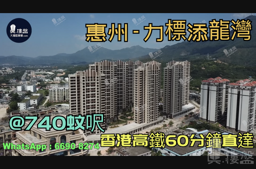 力標添龍灣-惠州|首期3萬(減)@740蚊呎|香港高鐵60分鐘直達|香港銀行按揭(實景航拍)